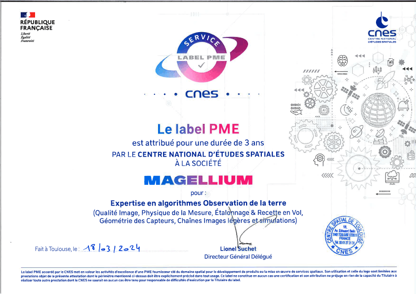 cnes earth observation algorithms magellium artal group certificate